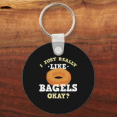 Ich mag Bagels Funny Zitat Schlüsselanhänger einfa (Vorderseite)