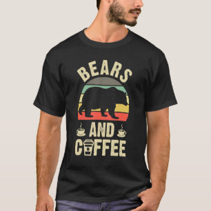 Ich mag Bären & Kaffee Lustiges vintage Haustier T T-Shirt