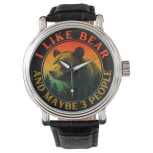 Ich mag Bären und vielleicht 3 Leute Armbanduhr