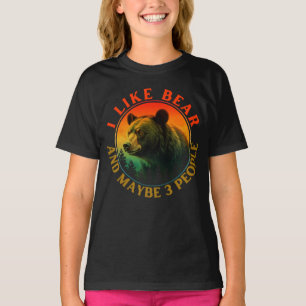 Ich mag Bären und vielleicht 3 Leute T-Shirt