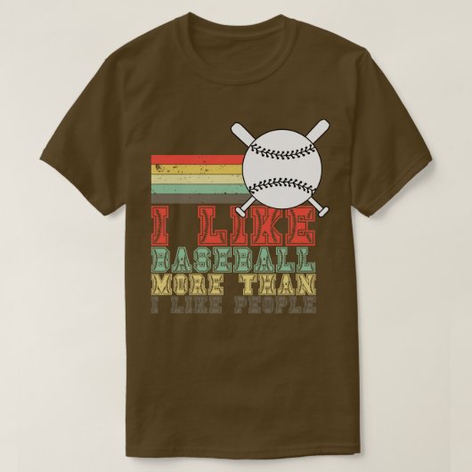 Ich mag Baseball mehr als ich Menschen mag 4 T-Shirt (Design vorne)