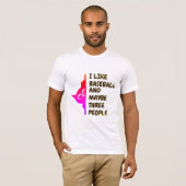 Ich mag Baseball-spähende Katze T-Shirt (Vorne ganz)