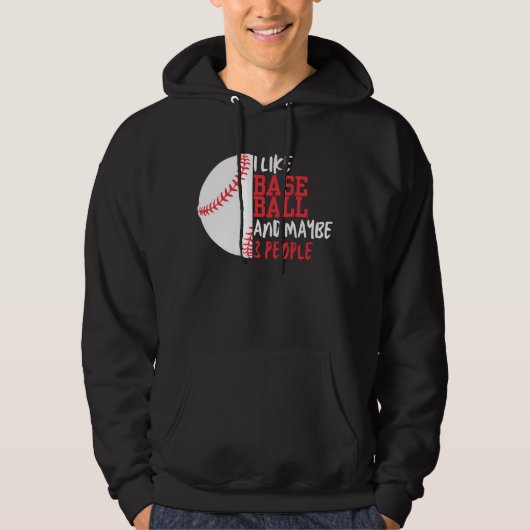 Ich mag Baseball und vielleicht 3 Leute Männer Hoodie (Vorderseite)