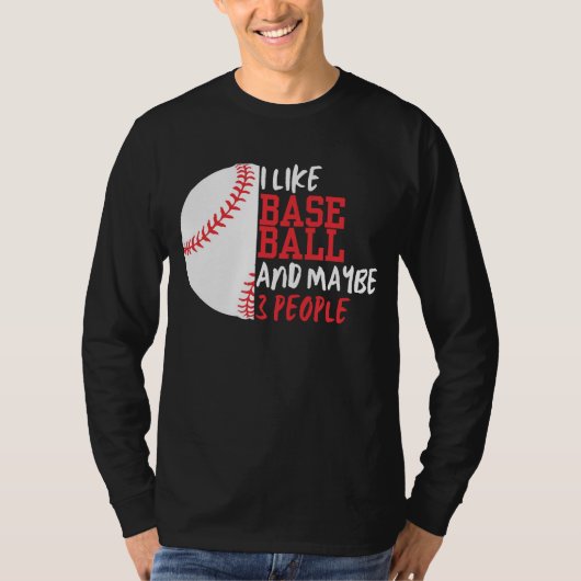 Ich mag Baseball und vielleicht 3 Leute Männer T-Shirt (Vorderseite)