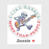 Ich mag Bässe mehr als Menschen Aufkleber (Blatt)