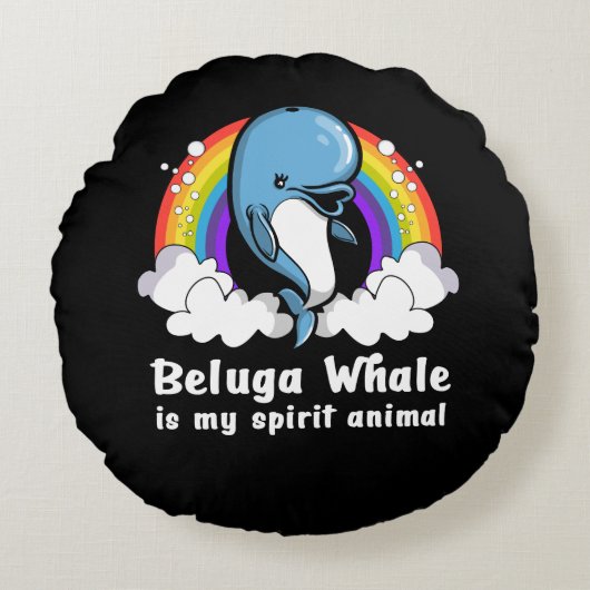 Ich mag Beluga Whales Ocean Animals Rundes Kissen (Vorderseite)