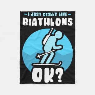 Ich mag Biathlons Ok Biathlete Sports B Fleecedecke