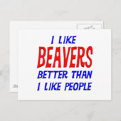 Ich mag Biber lieber als Leute, die Postkarte habe (Vorne/Hinten)