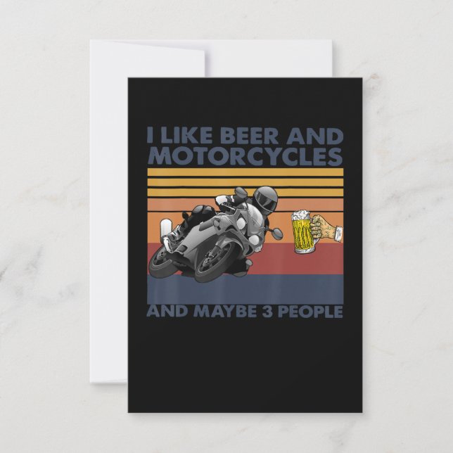 Ich mag Bier und Krafträder - Motorradgeschenk (Vorderseite)