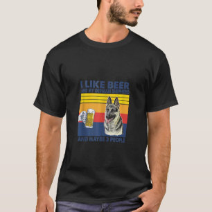Ich mag Bier und meinen deutschen Schäferhund und T-Shirt