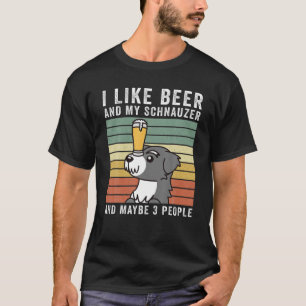 Ich mag Bier und meinen Schnauzer Retro Vintage Hu T-Shirt