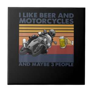 Ich mag Bier und Motorräder - Motorrad-Geschenk Fliese