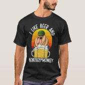 Ich mag Bier und Proboscis Affen Wildlife Animal Z T-Shirt (Vorderseite)