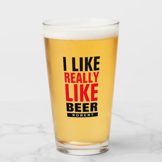 Ich mag Bierbrauerei-Brust-Brauch Glas (Vorne (Gefüllt))