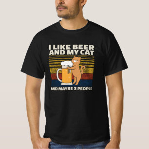 Ich mag Biere und meine Katze und vielleicht 3 Leu T-Shirt