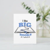 Ich mag Big Books Postkarte (Stehend Vorderseite)