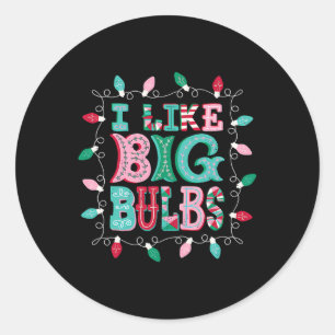 Ich mag Big Bulbs Weihnachtsleuchten, die zur Fami Runder Aufkleber