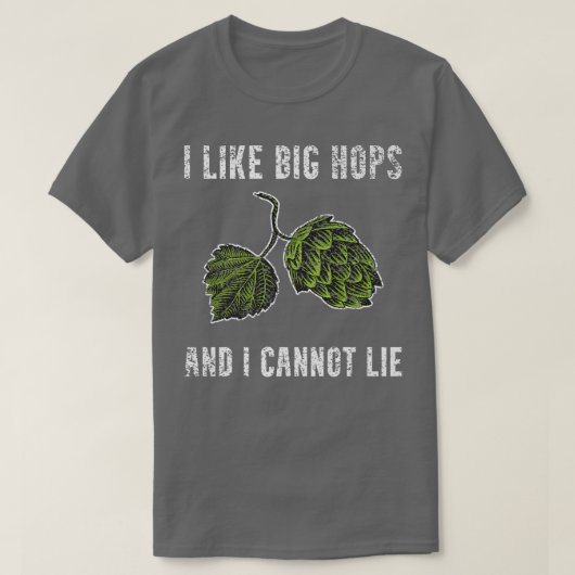 Ich mag Big Hops Funny Craft Biere machen Homebrew T-Shirt (Design vorne)