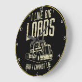 Ich mag Big Loads Trucker Spaß Große Wanduhr (Winkel)