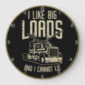 Ich mag Big Loads Trucker Spaß Große Wanduhr (Vorderseite)