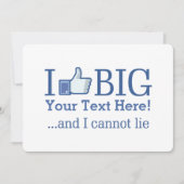 Ich mag Big Personalisiert mit Ihrer Textkreation (Vorderseite)