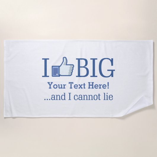 Ich mag Big Personalisiert Your Text einfach auf e Strandtuch (Vorderseite)