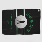 Ich mag Big Putts Golf Spaß Black Funny Modern Golfhandtuch (Horizontal)