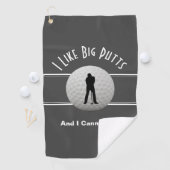 Ich mag Big Putts Golf Spaß Fun Gray White Golfhandtuch (Insitu)