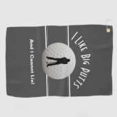 Ich mag Big Putts Golf Spaß Fun Gray White Golfhandtuch (Horizontal)
