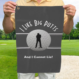 Ich mag Big Putts Golf Spaß Fun Gray White Golfhandtuch