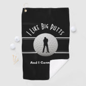 Ich mag Big Putts Golf Spaß Funny Black Modern Golfhandtuch (Insitu)