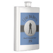 Ich mag Big Putts Golf Spaß Zitat Mit Monogramm Bl Flachmann (Rechts)