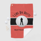 Ich mag Big Putts Golfer Funny Modern Sports Red Golfhandtuch (Insitu)