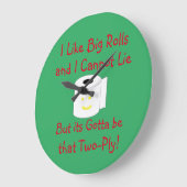 Ich mag Big Rolls und ich kann kein Bad liegen Große Wanduhr (Winkel)