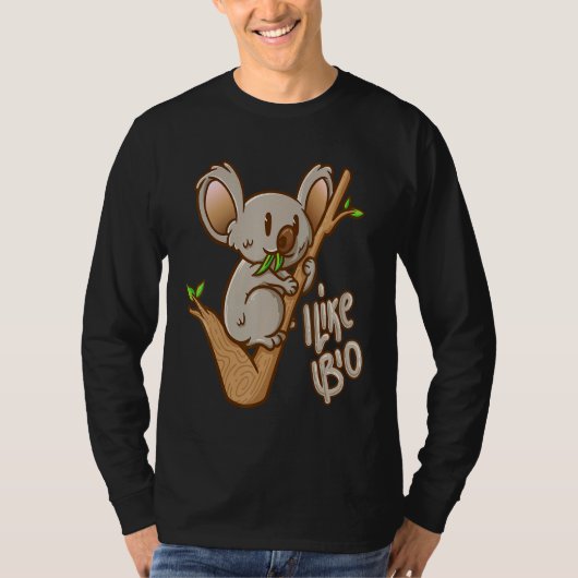 Ich mag Bio Koala Design T-Shirt (Vorderseite)