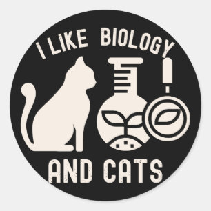 Ich mag Biologie und Katzen, Biologie Hauptfach Runder Aufkleber