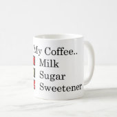 Ich mag... Black Coffee 1 Zucker Kaffee Tasse (VorderseiteRechts)