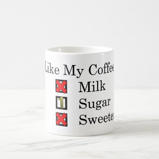Ich mag... Black Coffee 1 Zucker Kaffee Tasse (Mittel)