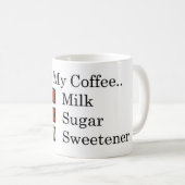 Ich mag... Black Coffee 2 Süßstoffe Kaffee Tasse (VorderseiteRechts)