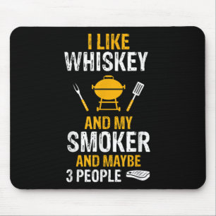 Ich mag Bourbon mein Raucher 3 Personen Funny Gril Mousepad