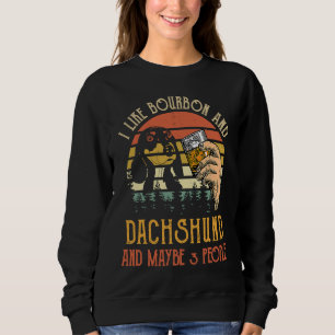 Ich mag Bourbon und Dachshund-Hund vielleicht 3 Le Sweatshirt
