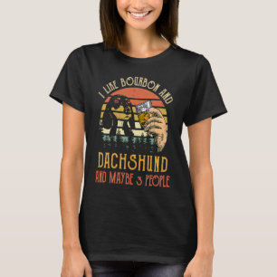 Ich mag Bourbon und Dachshund-Hund vielleicht 3 Le T-Shirt
