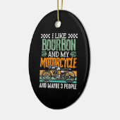 Ich mag Bourbon und mein Motorrad-Geschenk Keramik Ornament (Links)