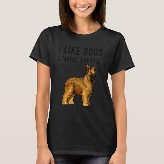 Ich mag Briard Hunde und vielleicht 3 Leute T-Shirt (Vorderseite)