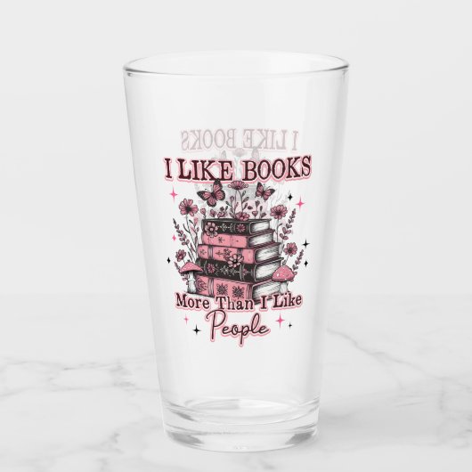 Ich mag Bücher mehr als... Glas (Vorderseite)