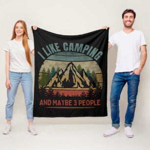 ICH MAG CAMPING UND VIELLEICHT 3 PERSONEN FLEECEDECKE
