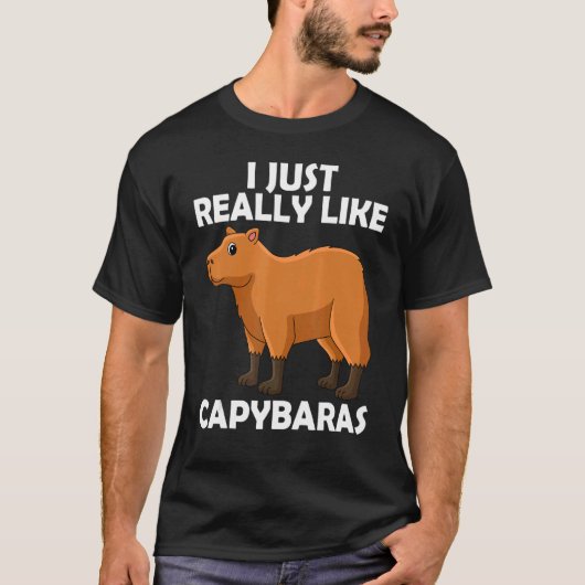 Ich mag Capybaras Niedliches Capybara Wasser P T-Shirt (Vorderseite)