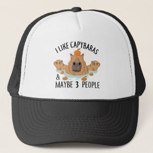 Ich mag Capybaras und vielleicht 3 Leute Funny Bab Truckerkappe