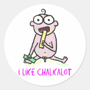 Ich mag Chalkalot Runder Aufkleber