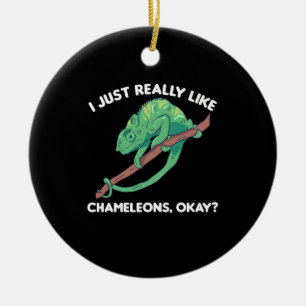 Ich mag Chamäleons sehr Niedlich Keramik Ornament